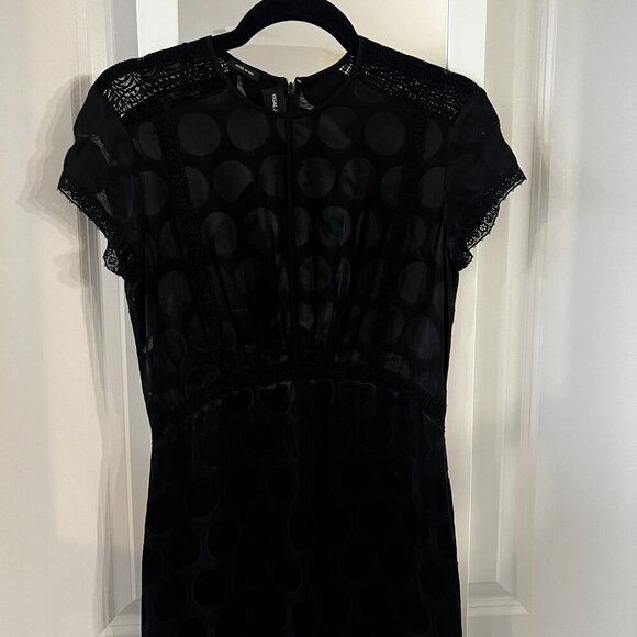 Yigal Azrouel Black Polka Dot Lace Dress Size 6 Color Black - Picture 3 of 7